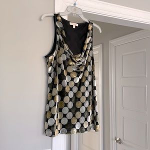 Etcetera Tank Blouse. Sz 8, low cowl neck, silk/velvet. Couture details!